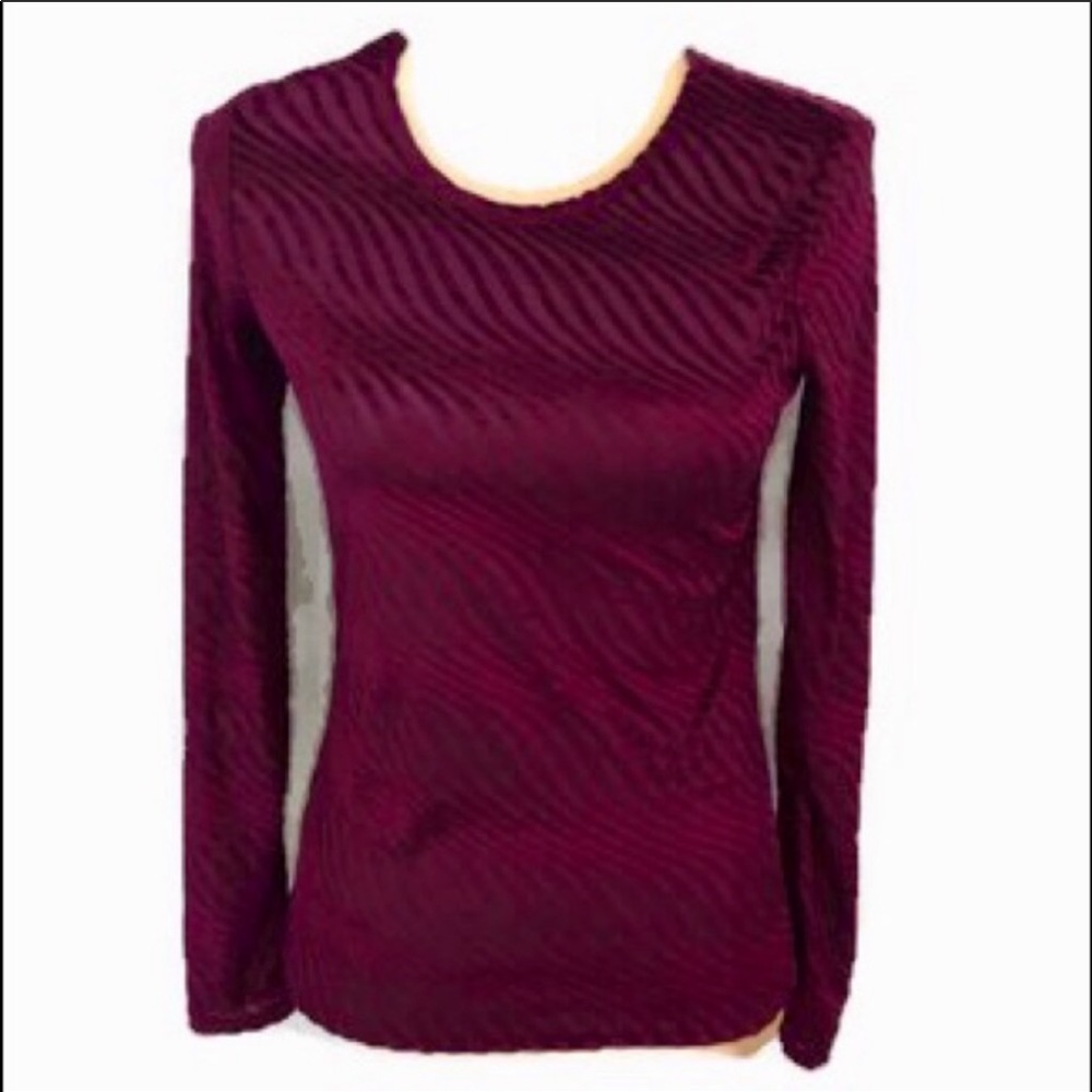 Zara crushed velvet and sheer striped top
